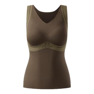 洋奢发热保暖背心女胸罩一体式内衣2026新款冬内搭带胸垫免穿文胸