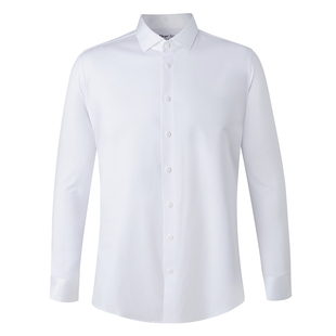 【免熨烫】零度男士抗皱弹力衬衣120支商务正装白色长袖面试衬衫