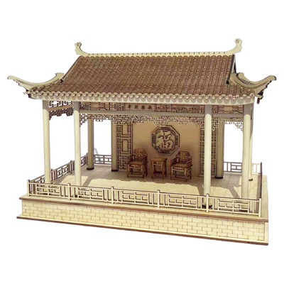 微缩场景木质古建筑模型