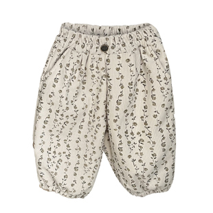 女童裤子冬季洋气碎花加绒束脚裤女宝宝保暖百搭长裤婴幼儿休闲裤