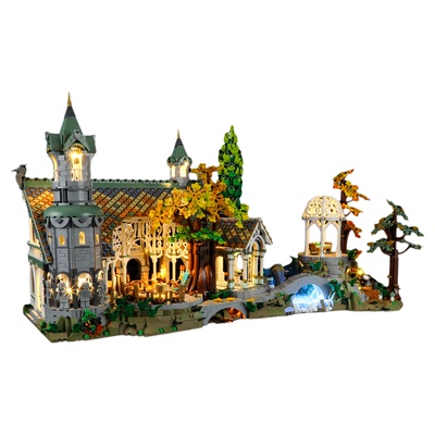 YB适用樂高10316指环王幽谷LED灯饰瑞文戴尔城堡霍比特人魔戒灯光