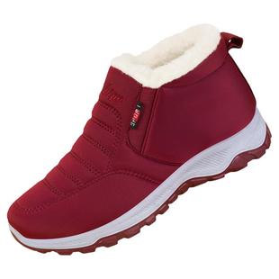 冬季老北京棉鞋女加绒加厚新款中老年人妈妈鞋羊毛防滑保暖雪地靴