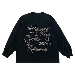 edo一度童装2025年秋冬新款男女童原创个性潮酷长袖T恤儿童打底衫