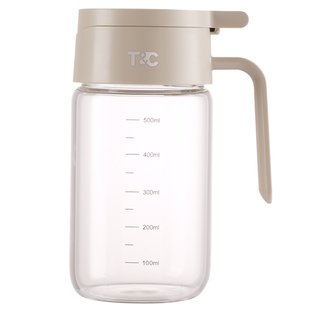 T&C油壶厨房家用翻盖油罐高硼硅玻璃耐高温食品级大容量醋酱油瓶