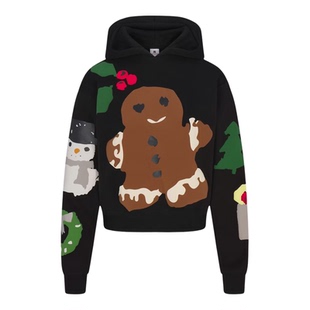 SKIMS卡戴珊 圣诞限定卡通新款连帽卫衣直筒阔腿长裤休闲套装