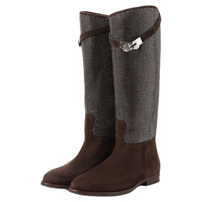 PENNYPENG星光骑士秋冬新款亮钻时尚显瘦时髦百搭厚底高筒靴