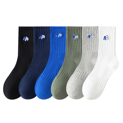 袜子男款纯棉中筒运动秋春青少年