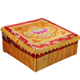 圆通佛具精绣莲花拜垫拜佛垫家用礼佛跪垫方型拜凳打坐垫佛堂用品