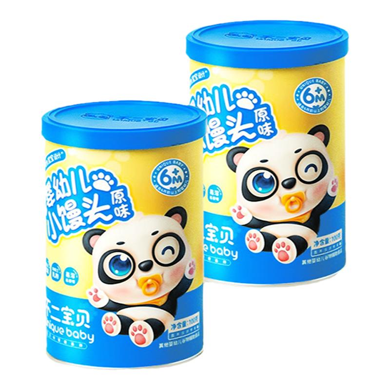不二宝贝婴幼儿小馒头宝宝辅食小饼干无添加蔗糖食盐儿童零食易溶