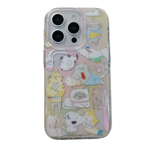 搞怪卡通可爱晕染小动物适用苹果17手机壳有趣的iphone16promax创意17pro新款15Pro防摔套14女16全包15保护套