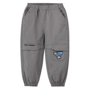 商场同款安奈儿男童装全腰棉质单裤2024年春新款宝宝休闲长裤百搭