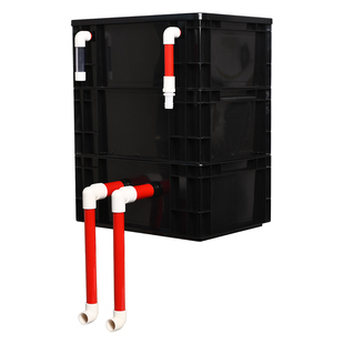 周转箱过滤箱鱼缸水循环净水系统上滴流盒过滤器三合一增氧净化桶