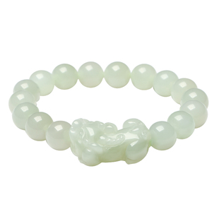 天然保真老坑晴水和田玉招财貔貅手链男款皮丘手串女财源貔貅玉石