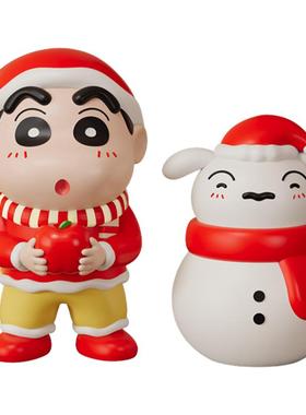 蜡笔小新圣诞节摆件办公室桌面装饰品场景布置节日礼物送朋友闺蜜