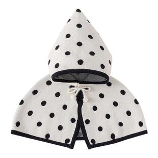 贝贝城婴儿斗篷秋冬新款女宝披风针织时髦上衣男宝外套保暖冬装潮