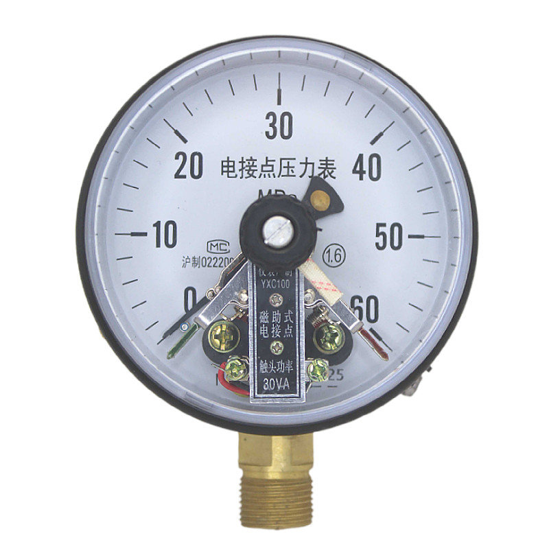 YXC-100磁助式电接点压力表30VA 220V380V真空负压上海天川上下限