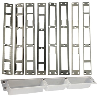 加厚门框扣片 不锈钢防盗门导向片锁具配件塑盒 霸王木门扣板锁槽