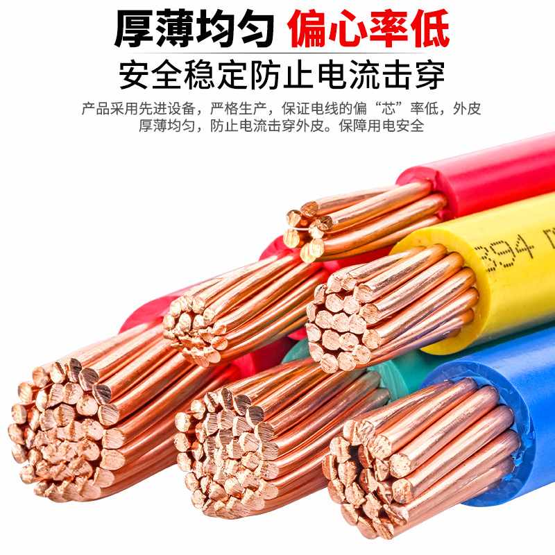 金联宇电线电缆BV10/16/25/35/50/70平方硬阻燃电线芯单国标塑铜