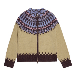 Desigual【博主同款】费尔岛立领女士针织外套开衫毛衣
