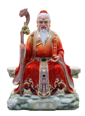 汉白玉月老神像姻缘红线供奉摆件