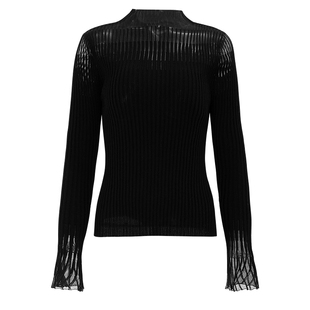 IDPAN透肤渐变设计上衣绵羊毛衫半高领打底衫针织衫25冬季新款