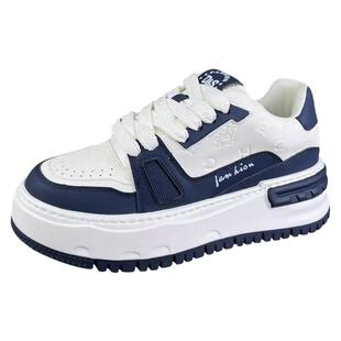 ACENDRA 男士奢品透气皮面小白鞋厚底增高系带板鞋简约高端休闲鞋