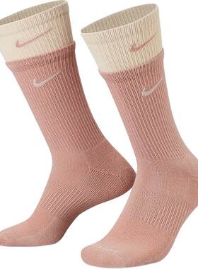 Nike耐克袜子正品拼接袜年针织长筒袜男女假两件棉袜DD2795-609