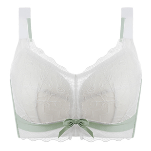 倾慕艺生大胸显小内衣乳胶薄款无钢圈大码文胸女胖mm全罩杯防下垂