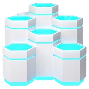 异形发光圆形方形六边形烤漆展厅展台展示台展柜商用展示柜中岛台