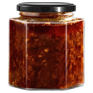 装牛肉酱密封罐食品级玻璃罐头瓶空瓶子辣椒酱专用罐大口径分装瓶