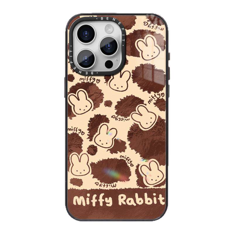 benefit秋冬款可爱兔子头像17适用于iphone16promax苹果15PRO晶盾磁吸手机壳13新款14套12冰川纹防摔彩色边框