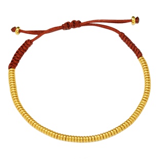 【严选】18k金小圆算盘珠手串轻奢小众手工编织红绳不脱模WT0602