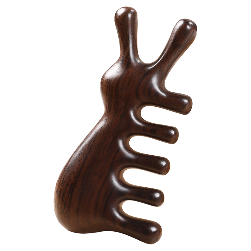 天然檀木按摩梳子头皮经络头部梳头疗头发脸部刮痧防疏通脱发神器