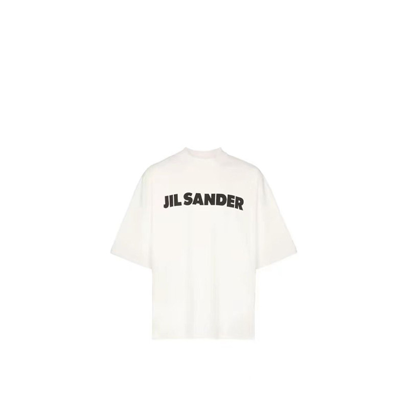 杨紫同款国内现货Jil Sander字母logo百搭圆领宽松纯棉短袖T恤