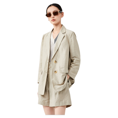 新品西装外套亚麻OTT休闲