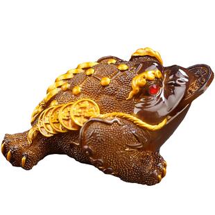 变色茶宠招财三足金蟾摆件精品可养茶台小蟾蜍茶具茶玩高启强茶桌