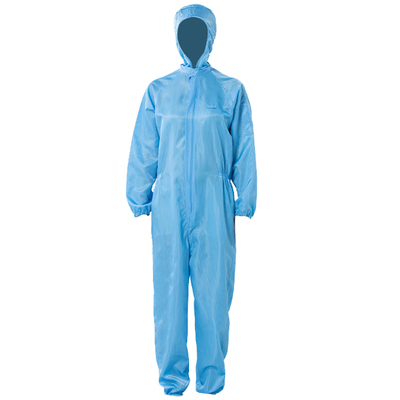 防尘防静电连帽连体无尘工作服