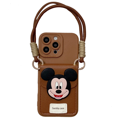 日韩卡通米奇米妮卡包防摔手机壳