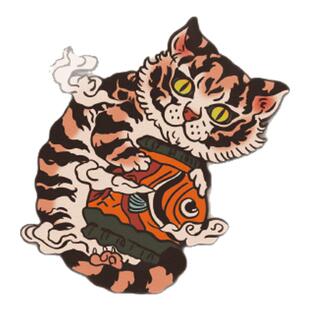 RETLPER镂空车贴 原创 年年有鱼 守财大猫小老虎汽摩防水装饰贴纸