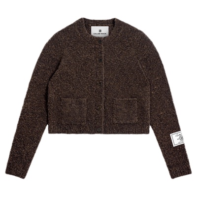 CALLEDBACK单排扣毛毛短外套