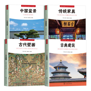 正版现货 全四册中国盆景+传统家具+古代壁画+古典建筑 符号中国 中国传统文化全书 历史渊源艺术价值 传统文化普及读本系统讲解