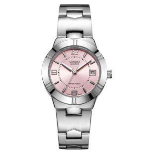 CASIO卡西欧樱花手表女时尚简约防水指针石英表LTP-1241D-4A礼物