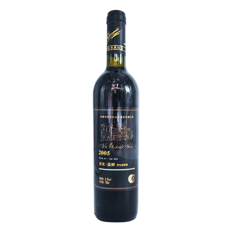 忠芝野生蓝莓酒甜型750ml伊春