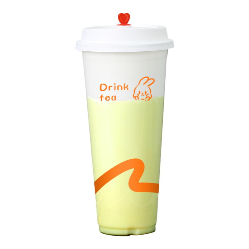 90口径奶茶杯商用带盖一次性塑料