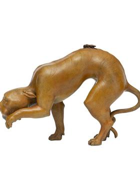 之美铜老虎文创风电视柜术品摆件