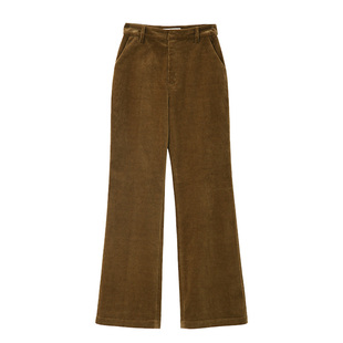 popchrio◆复古腔调灯芯绒高腰微喇叭裤阔腿裤宽松休闲长裤子女春