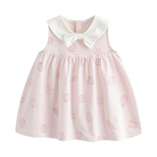 麦拉贝拉婴儿连衣裙蝴蝶结小公主裙女孩夏季新款女宝裙子纯棉可爱