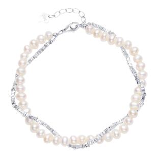 珍珠碎银子手链女S925纯银轻奢小众精致2025年新款手镯新年礼物