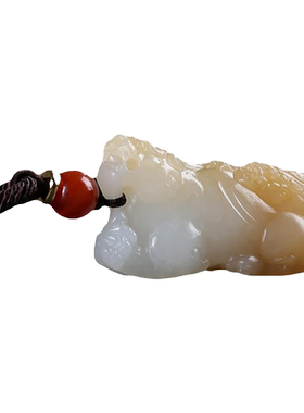 和田玉貔貅吊坠且末料糖白玉玉坠