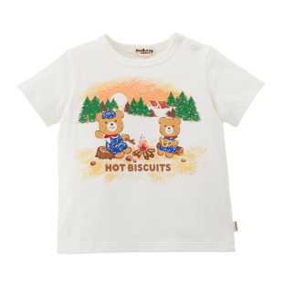 MIKIHOUSE儿童短袖男女童T恤短袖宾斯熊宝宝上衣夏hotbiscuits